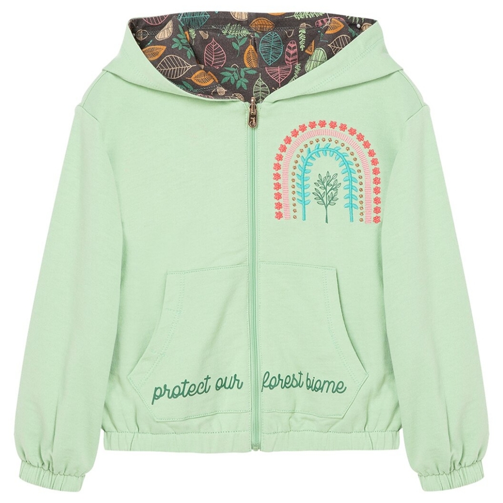 Peek/Saks 5th Ave forest guardian reversible hoodie Sz 10 100% Cotton Kids X T.N